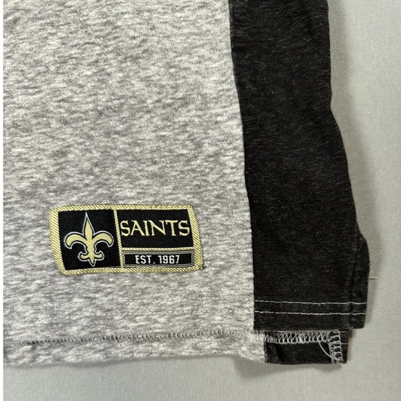 New Orleans Saints Shirt Mens Large Gray Black NFL‎ Football Fleur De Lis - Picture 5 of 5